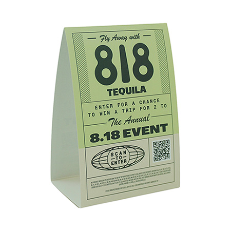 818 Tequila Paper Table Tent