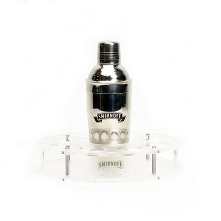 Shot Tray with Stainless Steel Cocktail Shaker