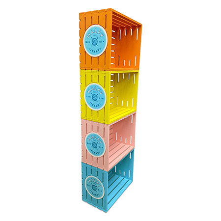 Stacked Wood Crate Floor Display