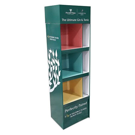 Tr-Colored Corrugated Floor Display