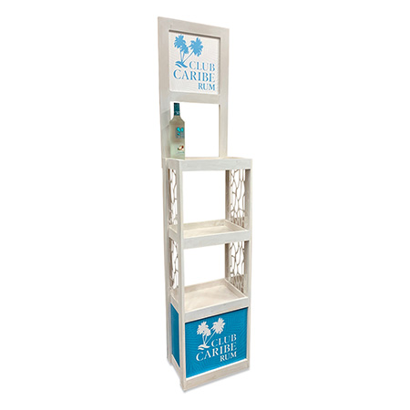 White Wood Beverage Display