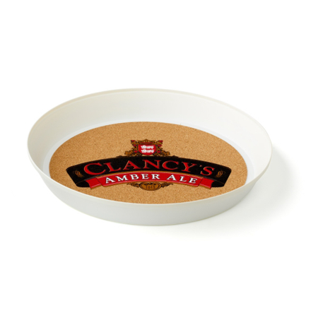 Cork Board Bottom Round Serving Tray