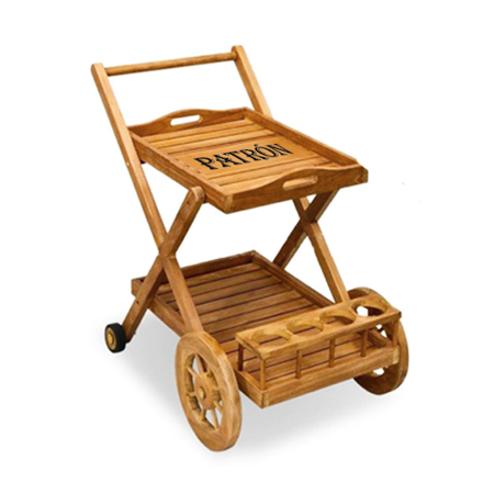Wooden Beverage Cart Display Enahncer